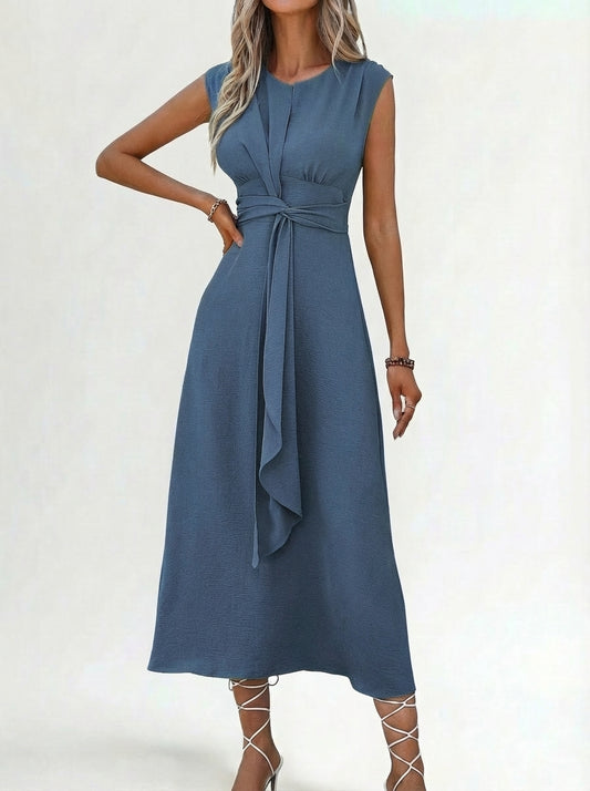 Eva - Vestido elegante sin mangas con cinturón ajustable