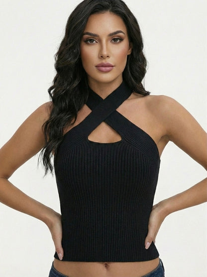 Trendy - Top crop de punto