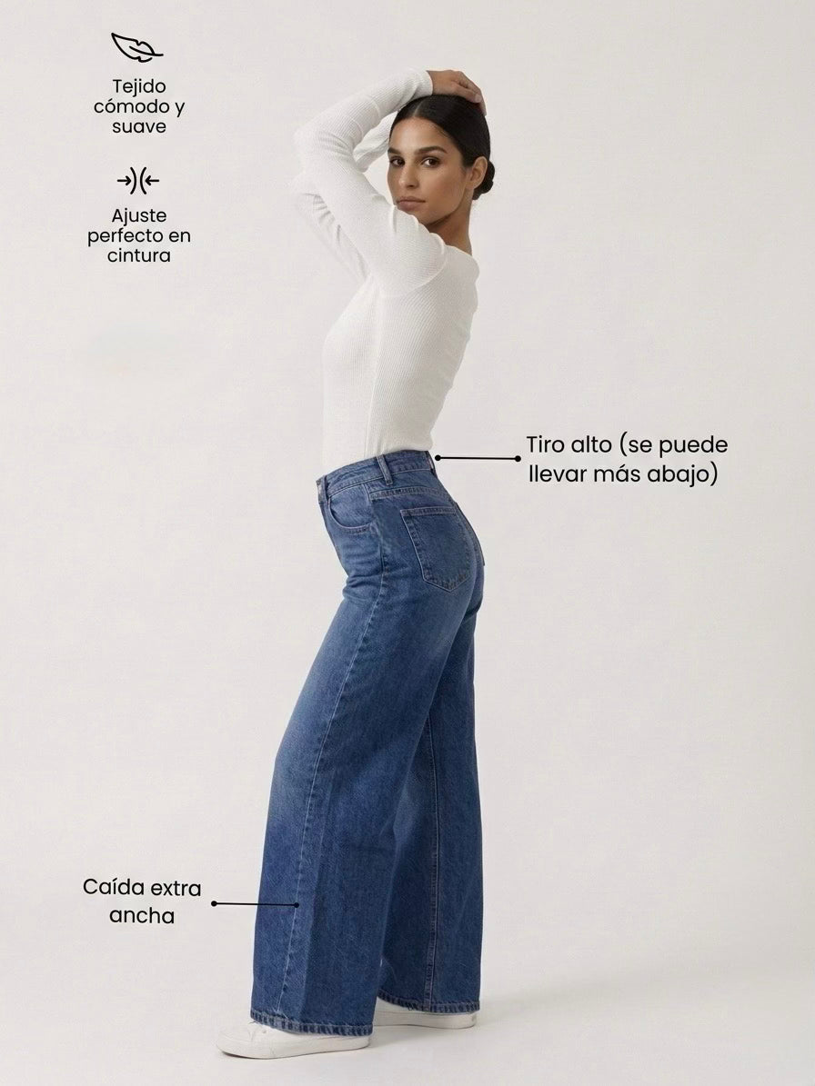 Shara - Vaqueros caída ancha